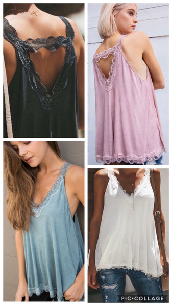 Restock Lace Trim Cami Top