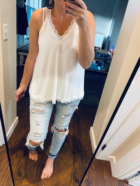 Restock Lace Trim Cami Top