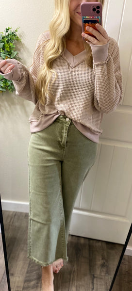 Acid Wash Straight Leg Raw Hem Denim