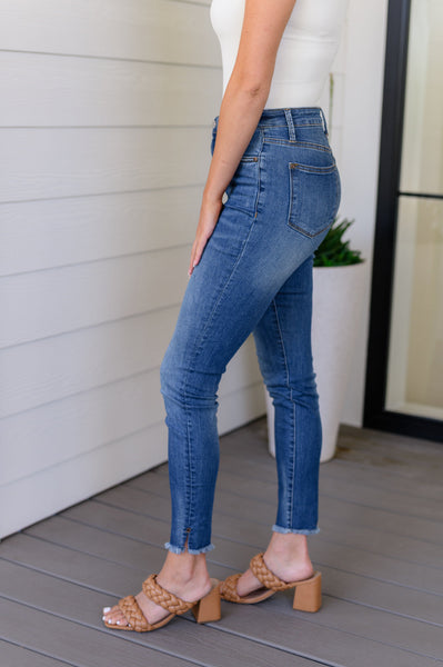 Judy Blue Tummy Control Side Slit Skinny Denim