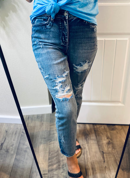 Judy Blue Destroyed Boyfriend Jeans