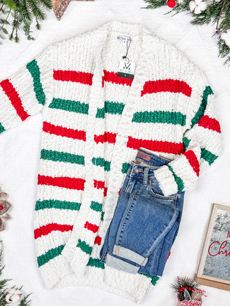MM Christmas Stripe Cardigan
