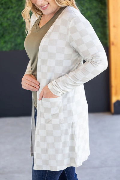 MM Neutral Checkered Cardigan