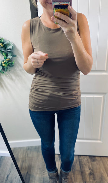 Ruched Side Sleeveless Top