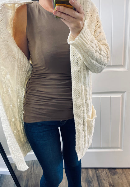Ruched Side Sleeveless Top