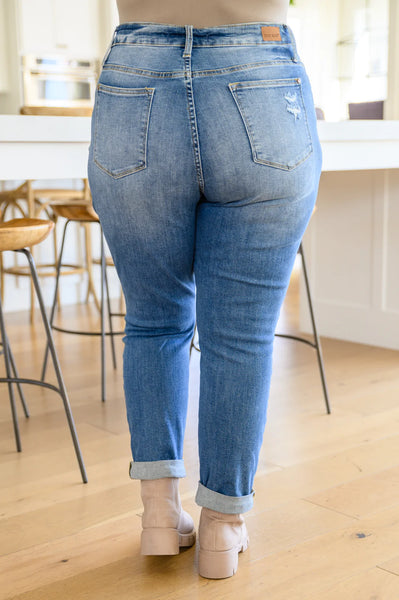 Judy Blue Hi-Waist Destroyed Boyfriend Jeans