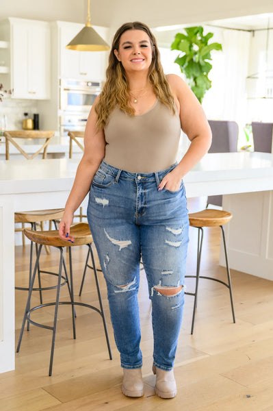 Judy Blue Hi-Waist Destroyed Boyfriend Jeans