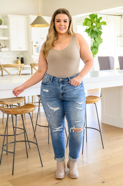 Judy Blue Hi-Waist Destroyed Boyfriend Jeans