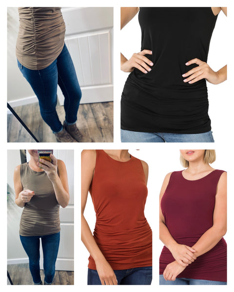 Ruched Side Sleeveless Top