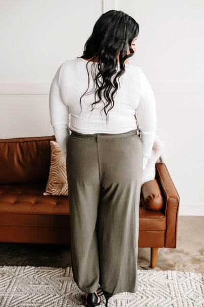 Olive Paperbag Pants