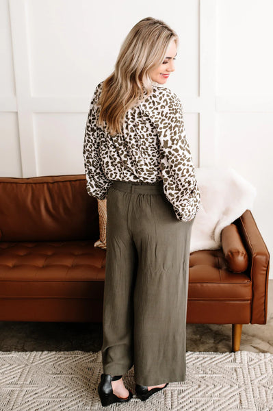 Olive Paperbag Pants