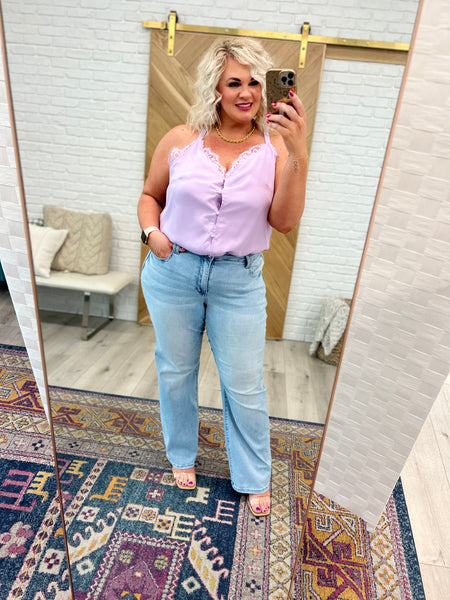 Lavender Lace Button Cami Bodysuit