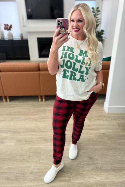 Your New Favorite Joggers in Red Plaid