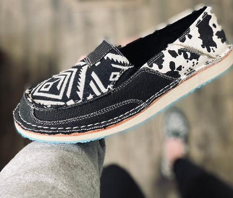 Cow Aztec Slip On Shoes