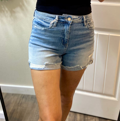 Vervet Cuffed Distressed Hem Shorts