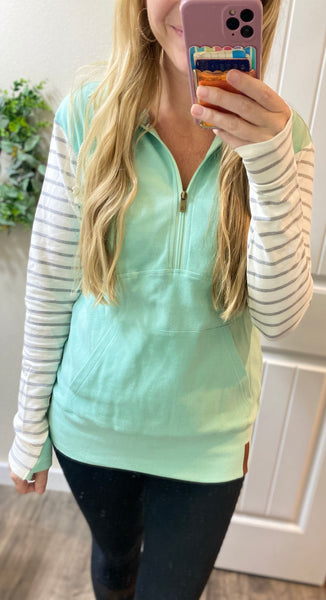 Mint To Be 1/2 Zip Ampersand Ave Hoodie