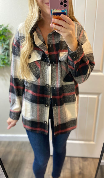 Black/Red Shacket