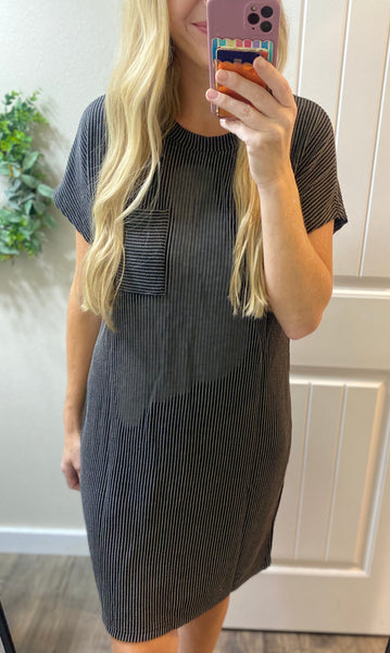Everyday Favorite Ribbed Knit Dress in Black