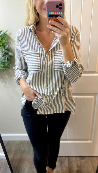 Striped Button Down Dress Shirt