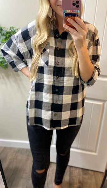 Plaid Button Down Tops