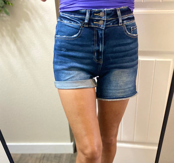 Double Button Cuffed Shorts