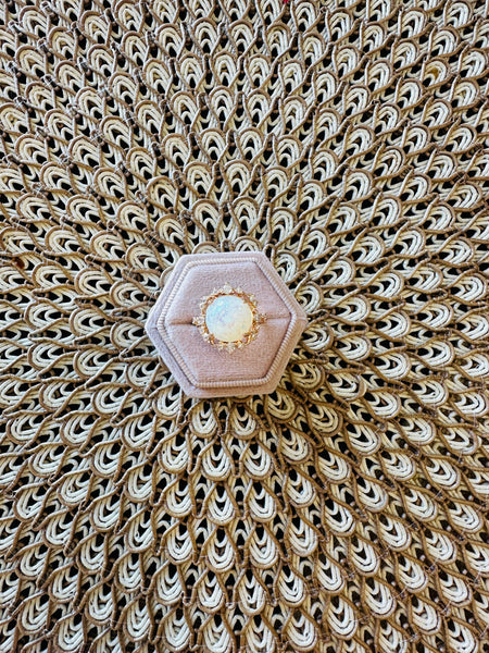 Elara Opal Champagne Gold Ring