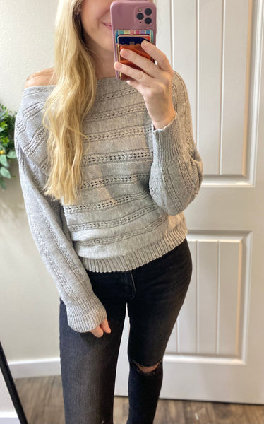 Boatneck Cableknit On/Off Shoulder