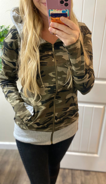 Camo Full Zip Ampersand Ave. Hoodie