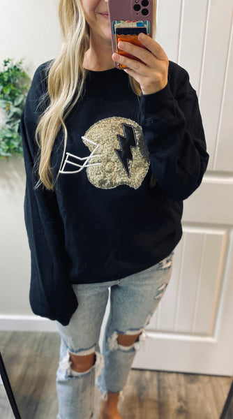 Preorder Sequin Football Helmet Sweatshirt