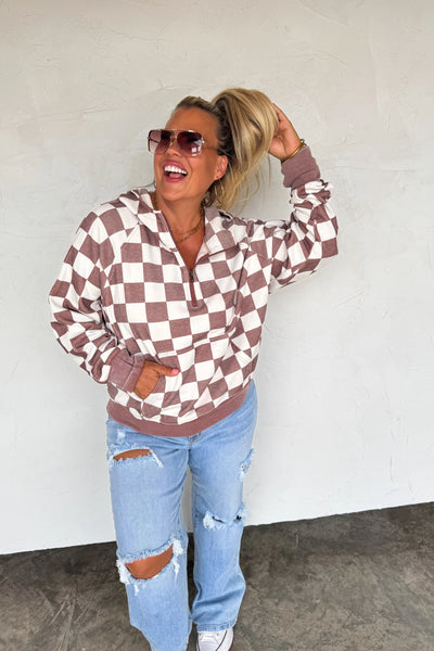 PREORDER Camo & Checker Easy Does It Pullover