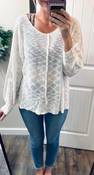Slouchy Knit Top in Aqua