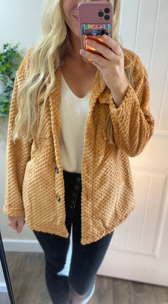 Fleece Sweater Button Cardigan