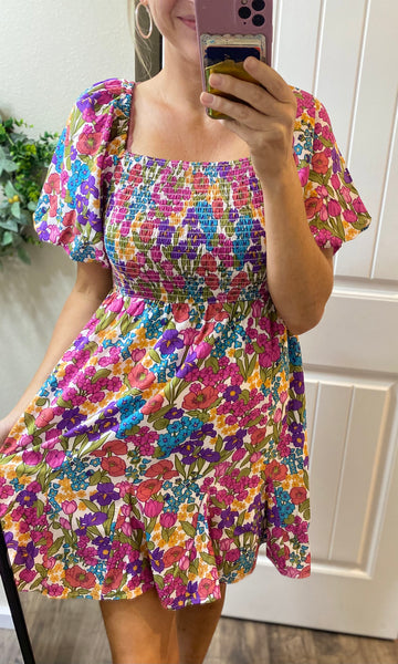 Bright Blooms Floral Dress
