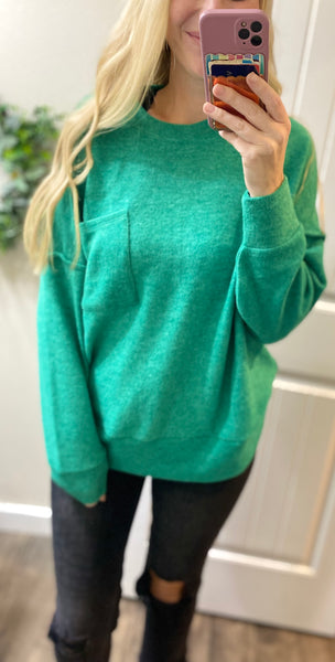 Brushed Melange Drop Shoulder Sweater