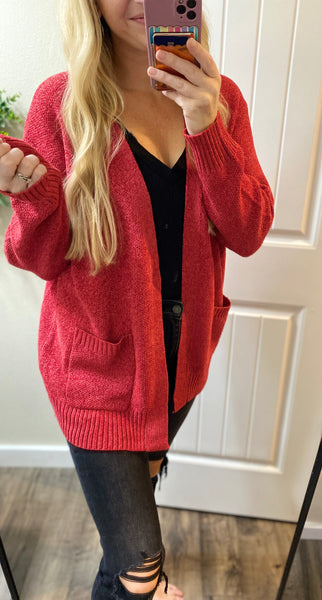 Melange Open Front Sweater Cardigan