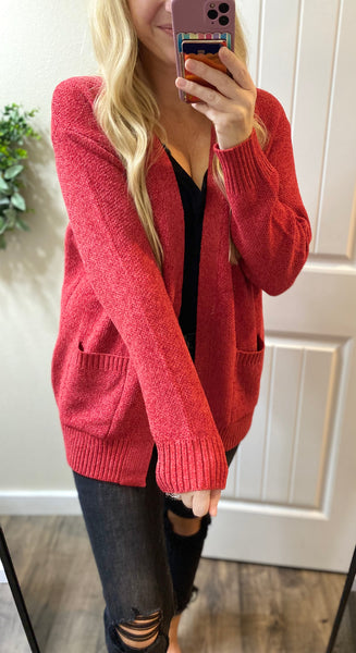 Melange Open Front Sweater Cardigan