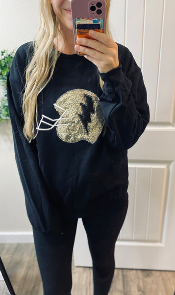 Preorder Sequin Football Helmet Sweatshirt