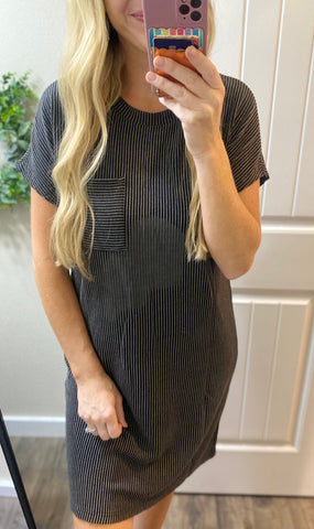 Everyday Favorite Ribbed Knit Dress in Black