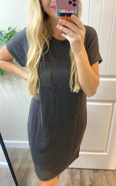 Everyday Favorite Ribbed Knit Dress in Black