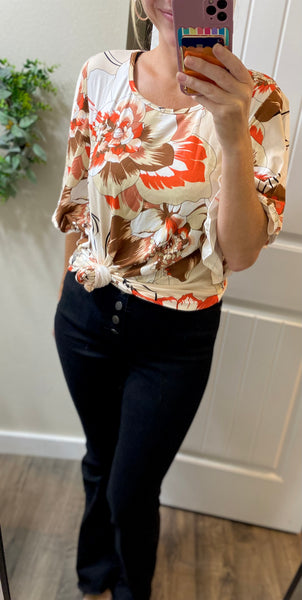 Floral Flowy Sleeve Blouse