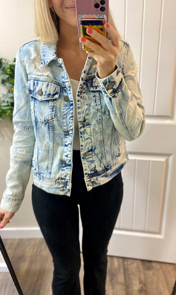 Vervet Distressed Denim Jacket