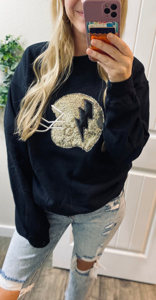 Preorder Sequin Football Helmet Sweatshirt