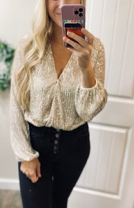 Long Sleeve Sequin Bodysuit