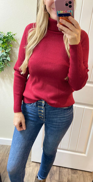 Wine Turtleneck Sweater