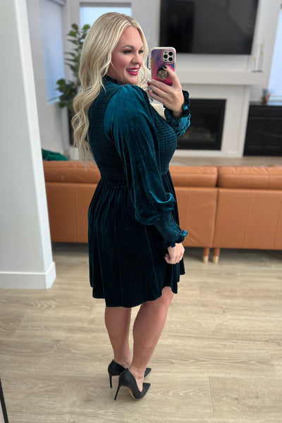 Soft Velvet Smocked Dress