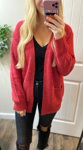 Melange Open Front Sweater Cardigan