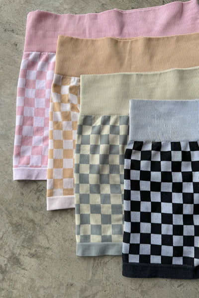 Preorder Blakeley Checker Bra & Biker Short Sets