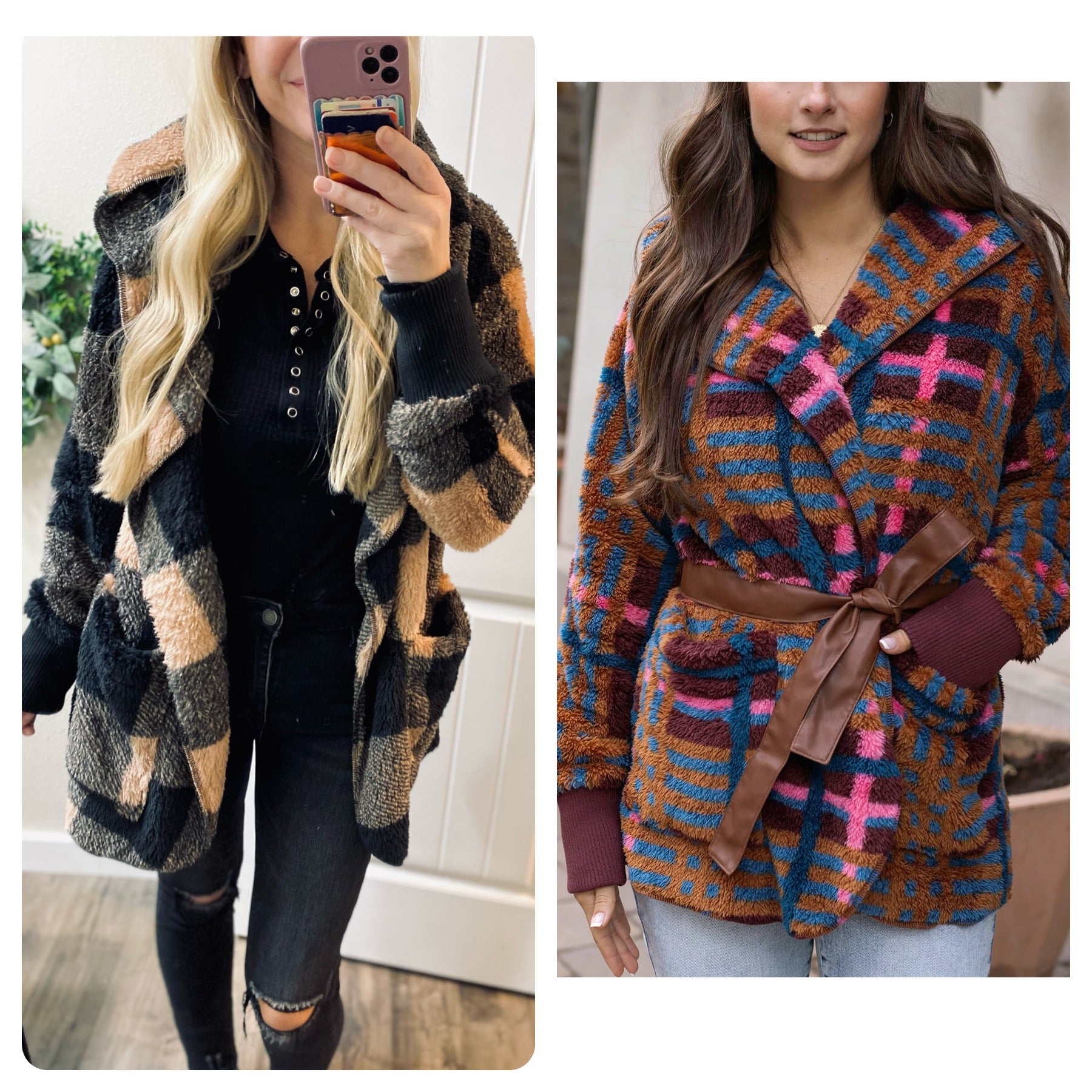 Fleece Plaid Jacket