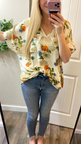 Sale! Floral V-Neck Blouse