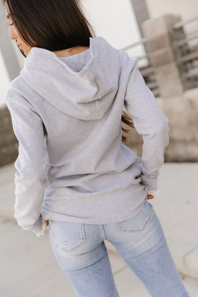 Ampersand Ave. Grey Lace V Hoodie